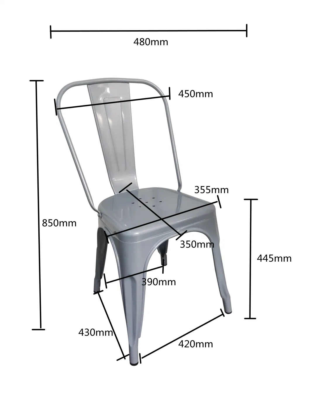 China Wholesale Outdoor/Indoor Modern Commercial Stackable Metal Event Catering Dining Chair Price for Restaurant Furniture/Party/Coffee Shop