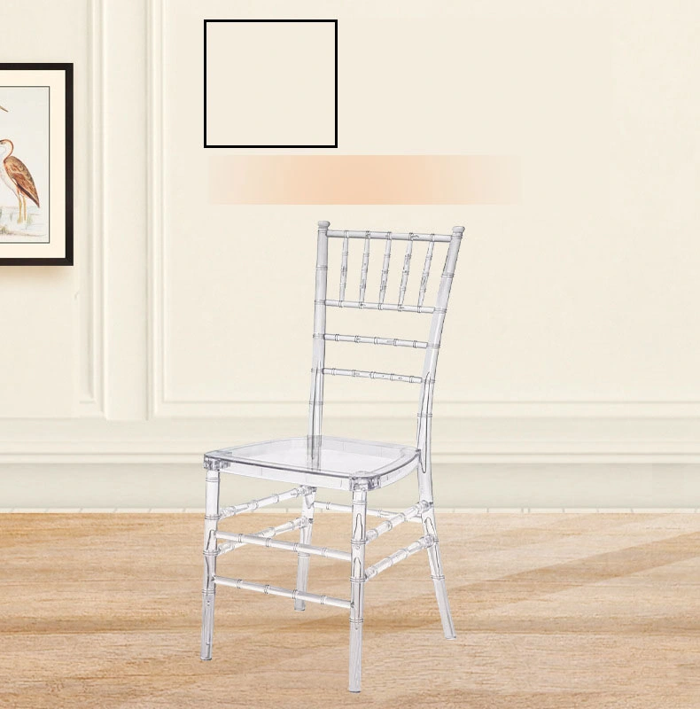 Modern Hot Sale Clear Stackable Plastic Tiffany Wedding Acrylic Resin Clear Transparent Chiavari Chair