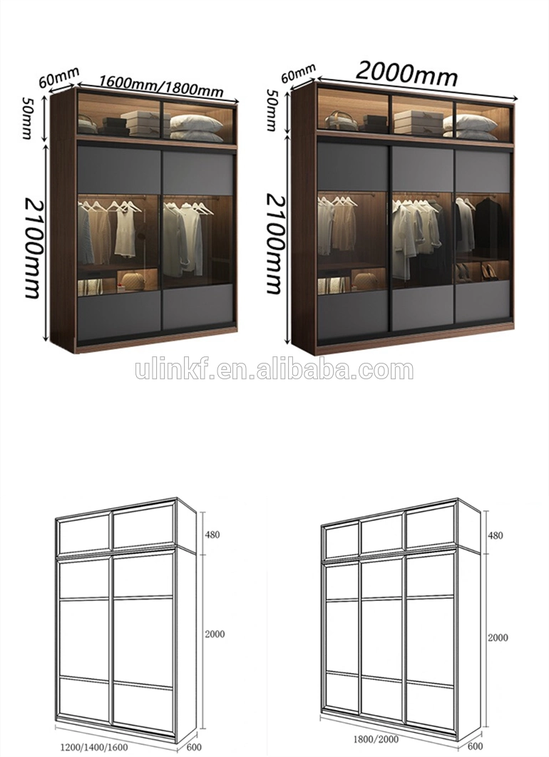 Luxury Wood Modern Indian Modular Bedroom Wardrobe Designs with Cabinet