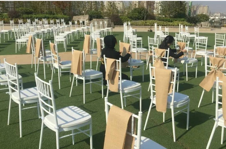 Outdoor Dining Furniture Restaurant Picnic Plastic Resin Chiavari Tiffany Crystal Napoleon Banquet Wedding Dining Chair for Banquet Garden