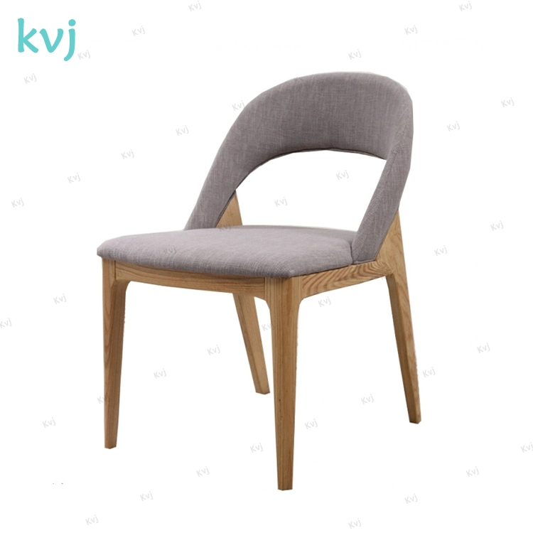 Popular Cane Back Rattan Solid Wood Upholstery Fabric Dining Chair with Arm