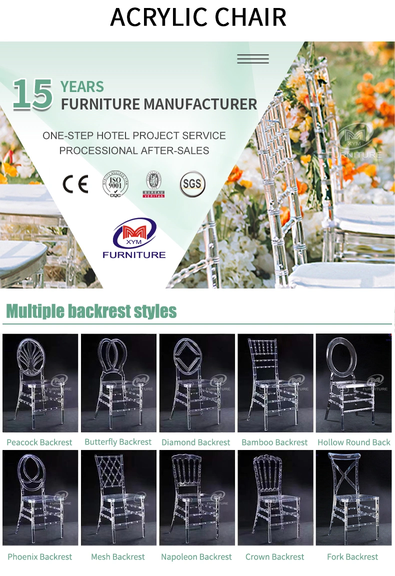 Plastic Transparent/Crystal Banquet Wedding Chiavari Tiffany Chair