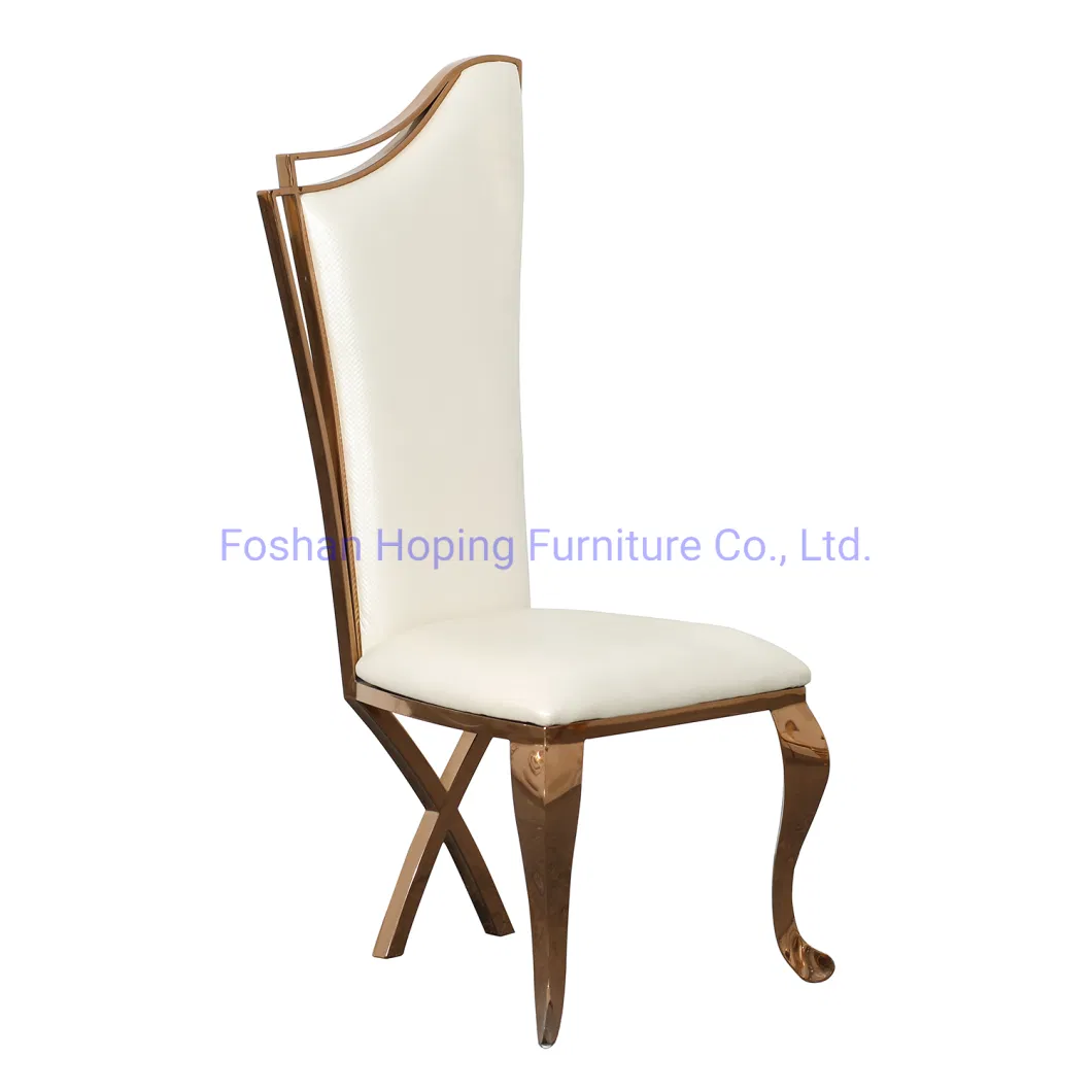 Dubai Banquet Black Waterdrop Design Back Golden Stainless Steel Chair Hotel Party Dining Chairs