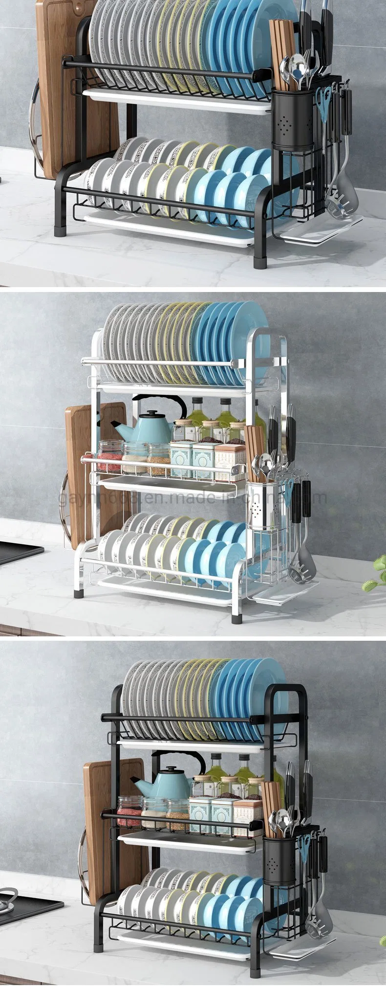 Stainless Steel Multi-Layer Storage Rack Shelf for The Kitchen