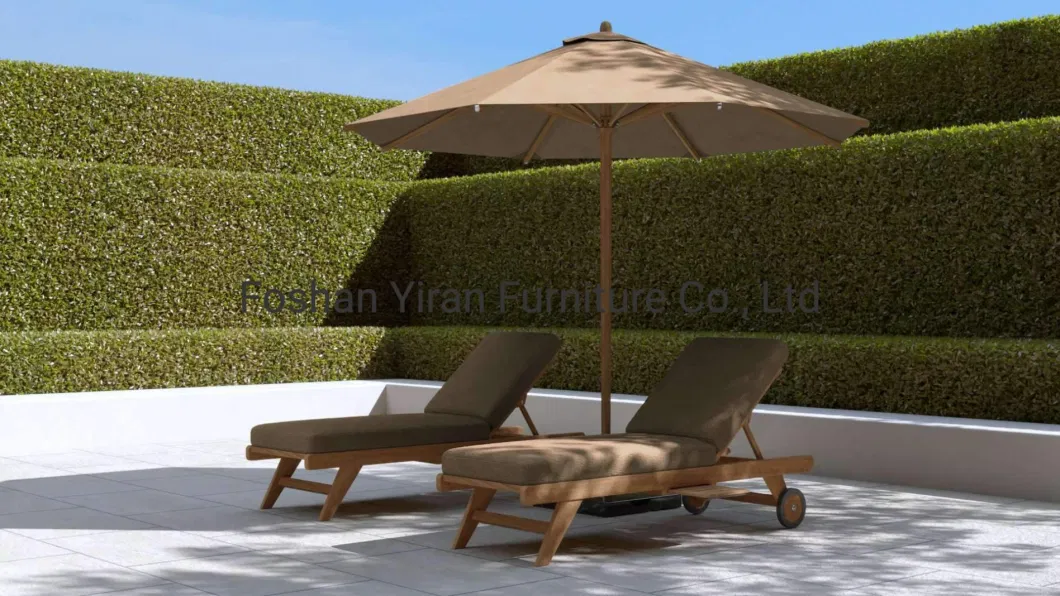 High Quality Beach Chaise Outdoor Sofa Furniture Garden Solid Teak Wood Leisure Chair Patio Poolside Sun Lounger