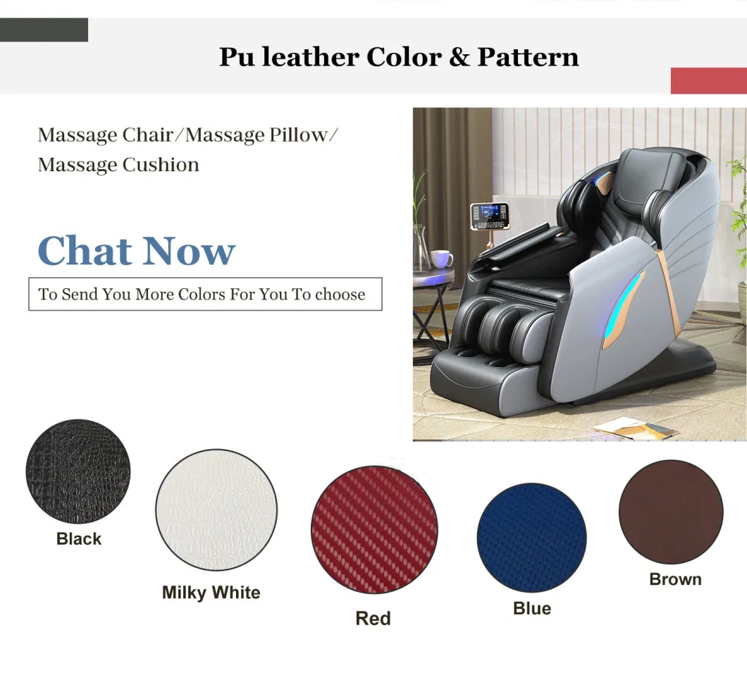 2023 Factory Manufacture PU Leather Material Color Option Full Body Massage Chair Luxury Zero Gravity