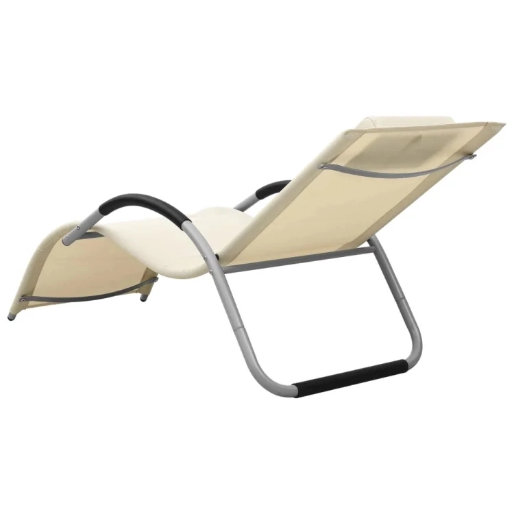 New Aluminum S Shape Arm Sun Lounger Outdoor Recliner Patio Chaise Lounger