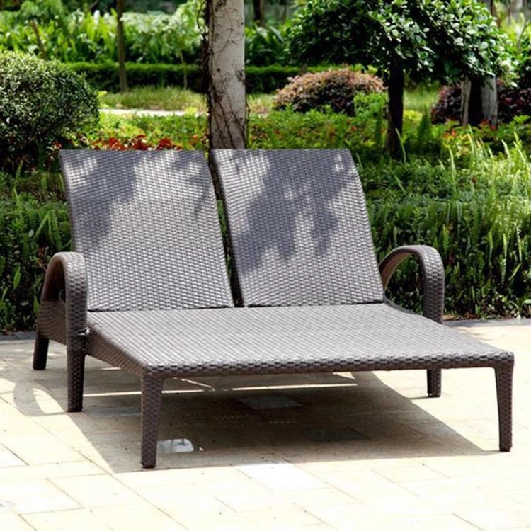 Outdoor Patio Rattan Garden Beach Bed Sun Lounger Chaise Lounge