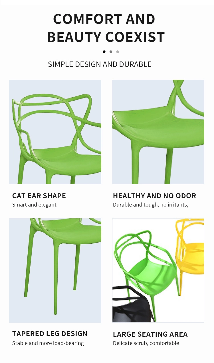 Luxury Simple Design Custom Color Outdoor Silla Chair Stackable Plastic Restaurant Dining Chairs