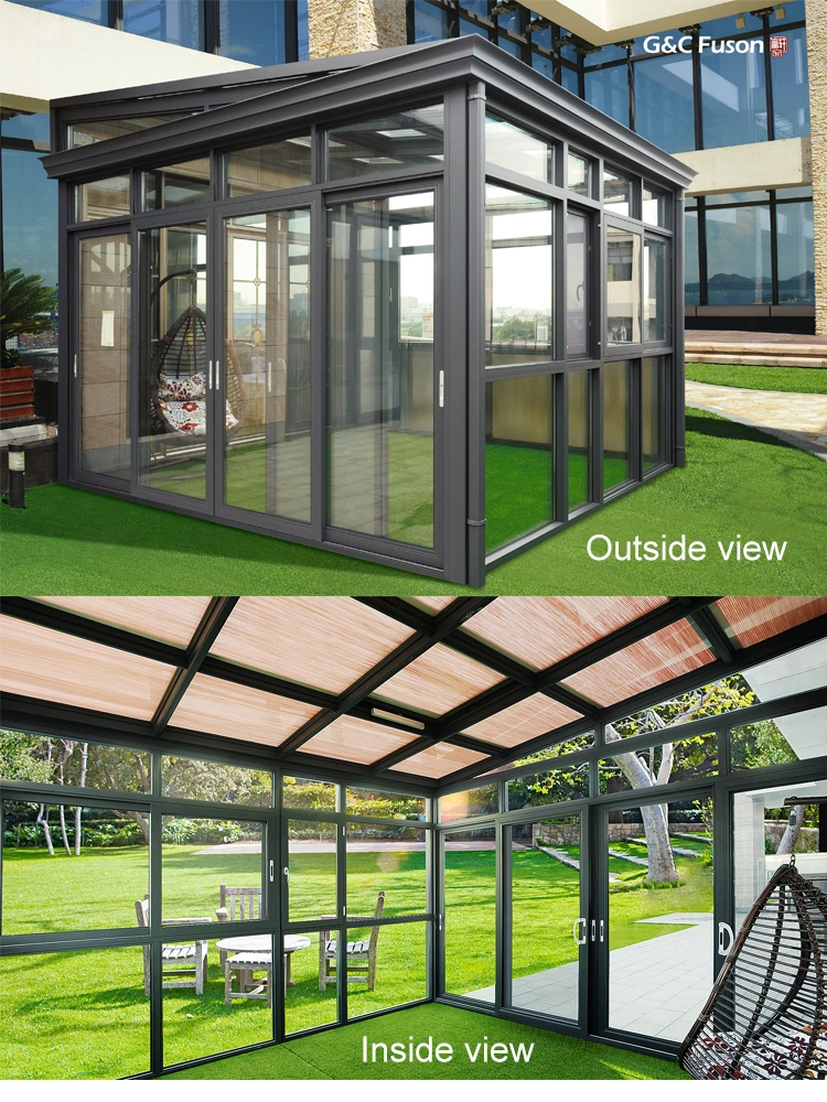 Outdoor Glass House Winter Garden Low-E Free Standing Aluminum Sunroom Price