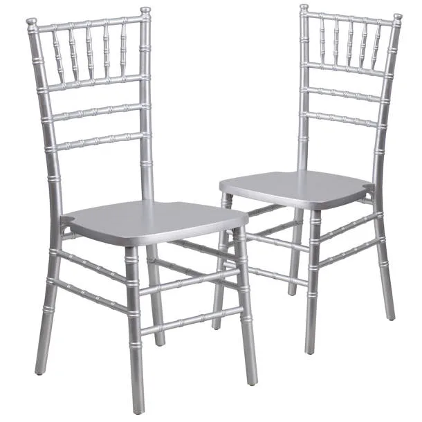 Wholesale Luxury Dining Hotel Wedding Event Silver PP Plastic Chiavari Tiffany Chairs