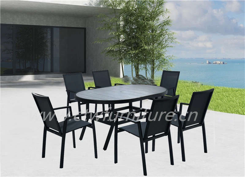 3PCS Outdoor Bistro Sets Textilener Casual Bistro Chairs with Side Table