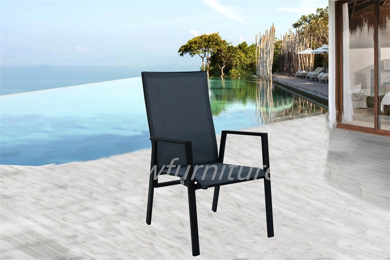 3PCS Outdoor Bistro Sets Textilener Casual Bistro Chairs with Side Table