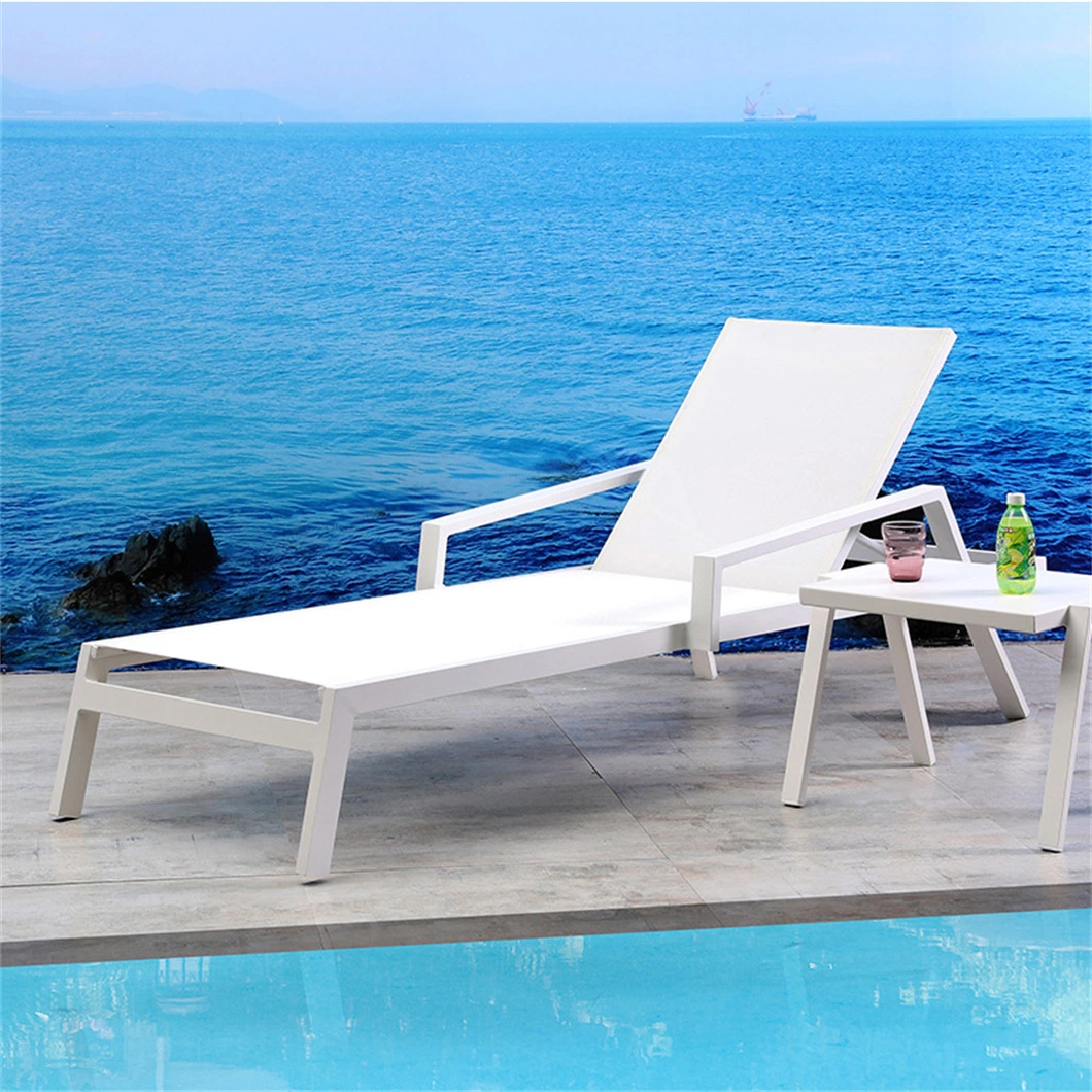 Outdoor Patio Chaise Lounge with Cushion Modern Adjustable Pool Lounge Furniture All-Weather PE Wicker Rattan Backrest Patio Lounger