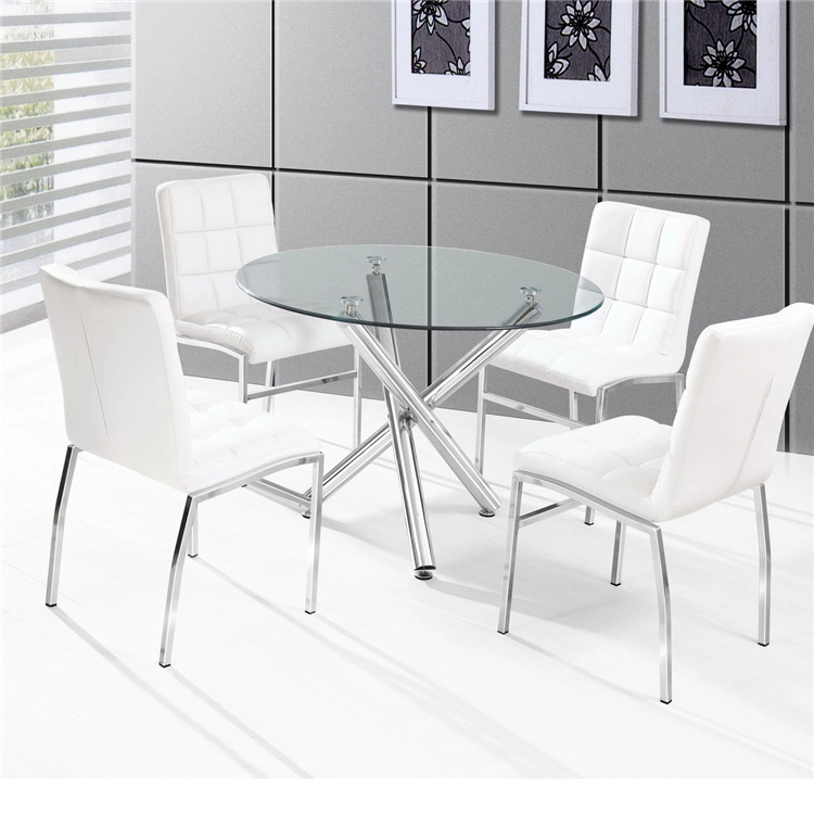 Cheap Modern Glass Top Dining Table Set/Dining Table and Chair