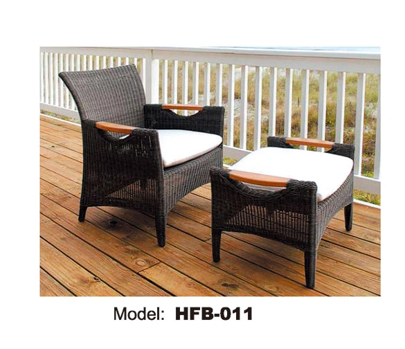 Welded Aluminium Frame Outdoor Sun Resist Rattan Chaise Lounge (TG-3023)