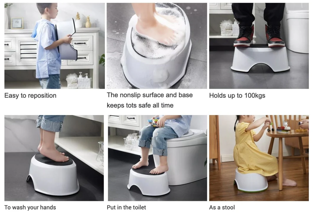 OEM/ODM Kids Bathroom Toilet Anti-Slip Step Baby Plastic Stool