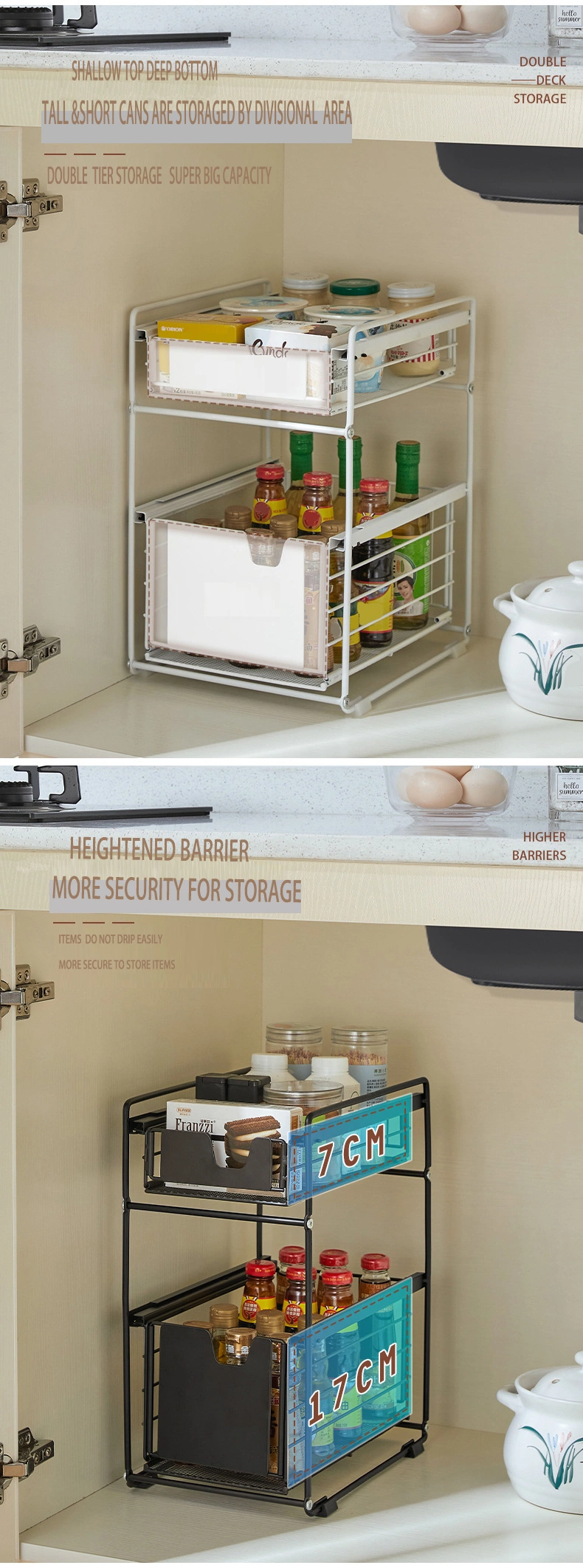 Stainless Steel Kitchen Sink Storage Rack Shelf for The Kitch with Muliple Functions and Tiers