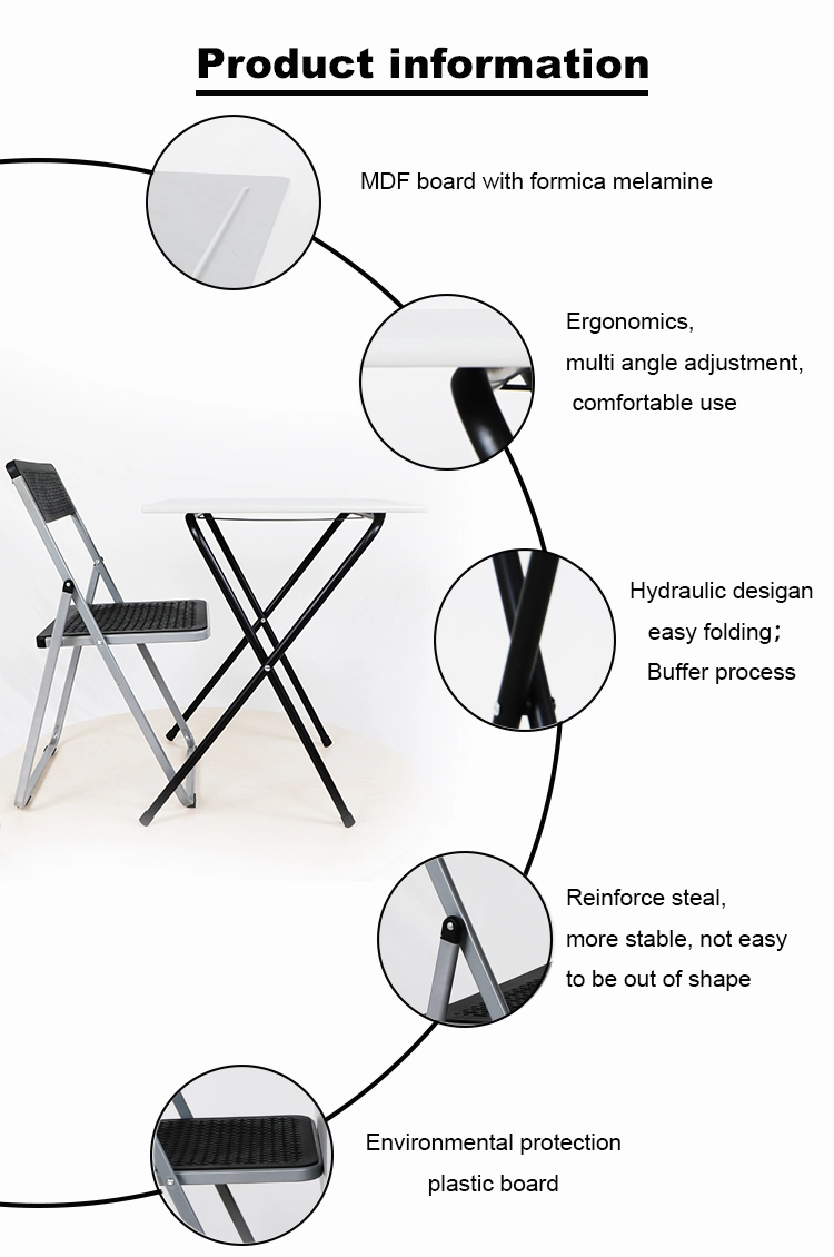 Simple Foldable Table Chair School Classroom Exam Wooden Plastic Outdoor Garden Meeting Combo