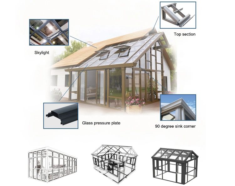 Outdoor Glass House Winter Garden Low-E Free Standing Aluminum Sunroom Price