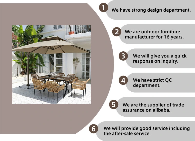 Garden waterproof Durable Rope Wicker Restaurant Dining Villa Outdoor Patio Furniture Tables and Chairs Set