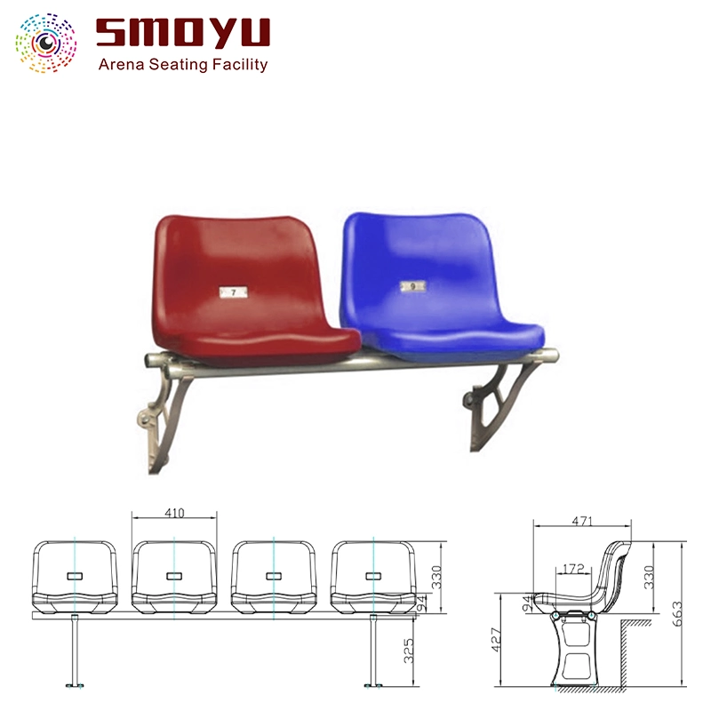 Outdoor UV Resistance Plastic HDPE Air Injection Blow Molded Stadium Seat