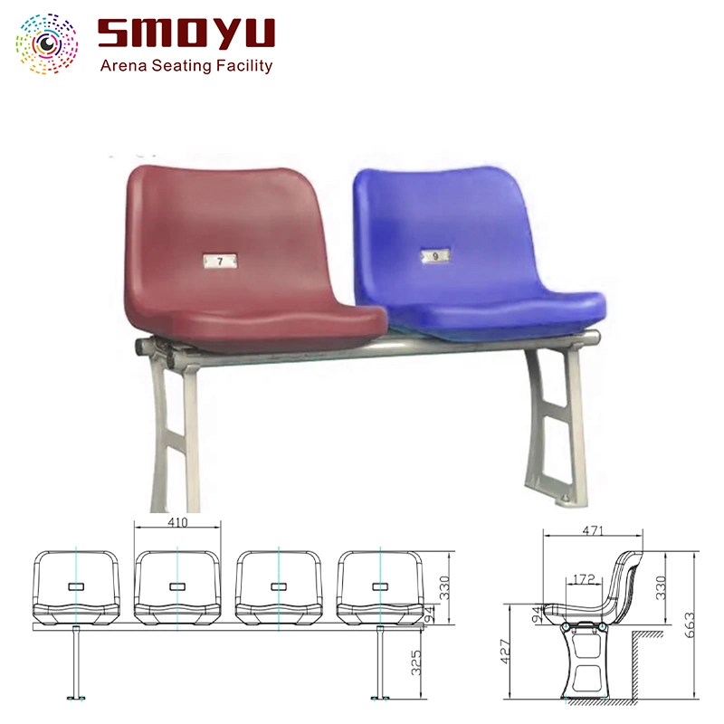 Outdoor UV Resistance Plastic HDPE Air Injection Blow Molded Stadium Seat