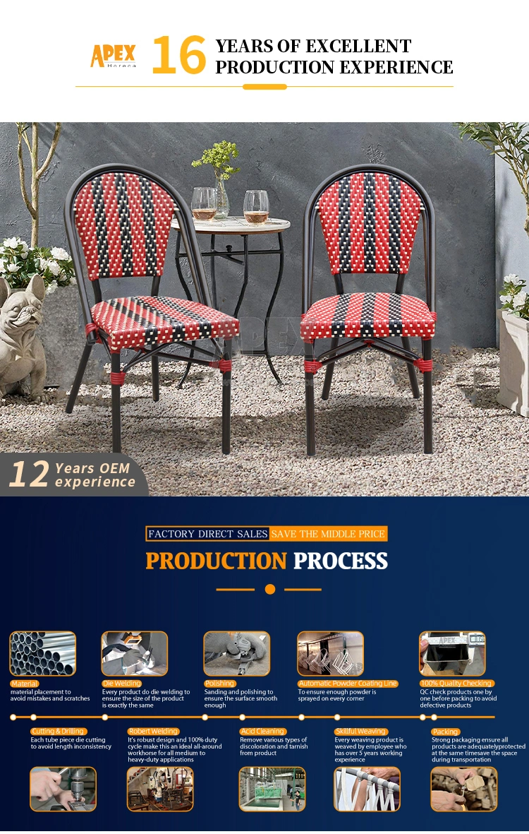 Wholesale Stackable Bamboo Look Wicker Restaurant Cafe Chair