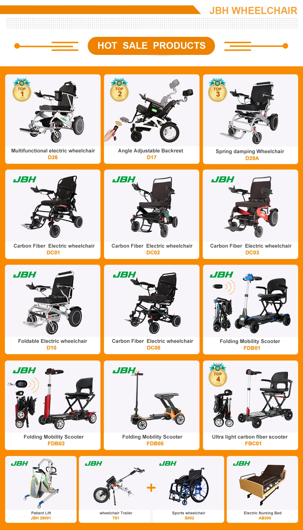 OEM ODM Portable Motorized Electric Wheelchair Handicapped Folding Power Chair