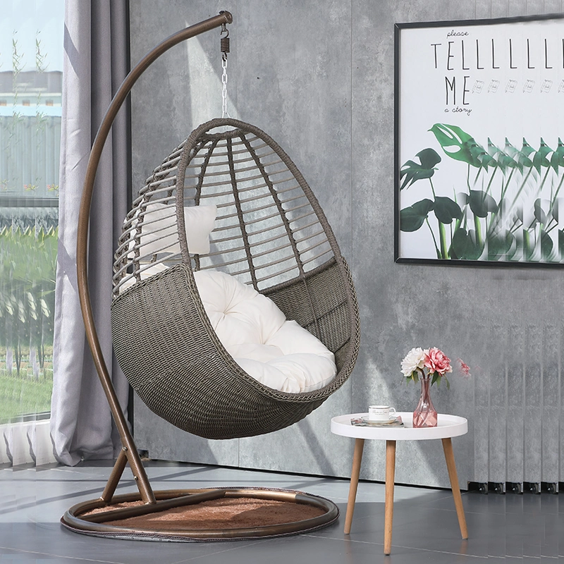 Modern Rattan Hanging Swing Chair with Stand Patio Swings Rocking Basket Hammock Chair Balcony Courtyard Garden Outdoor Furniture