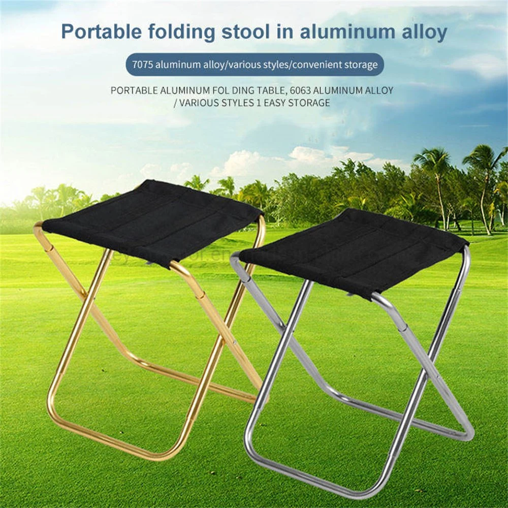 Lightweight Small Foldable 600d Oxford Cloth Aluminum Fishing Stool Adjustable Portable Handle Carry Mini Folding Pocket Fishing Garden Beach Chair