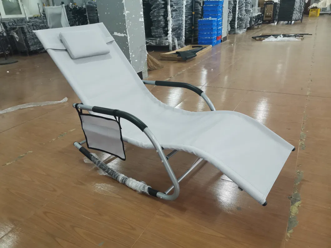 High End Style Sunbed Furniture Hotel Plastic Modern Chaise Lounge with Pocket