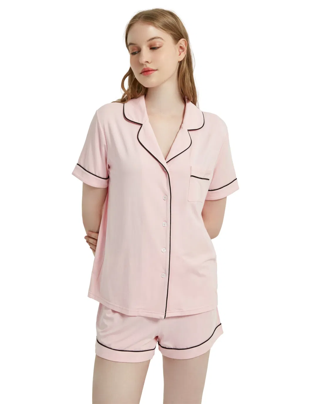 Wholesale Women Soft Bamboo Lounge Cropped Pajama Sets