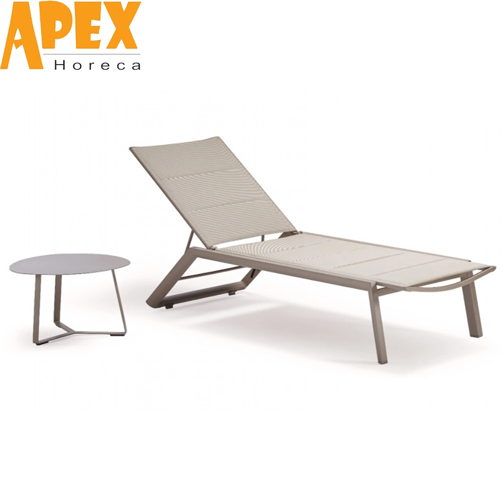 Camping Swimming Pool Sun Lounger Resort Outdoor Furniture Aluminum Waterproof Sofa Recliner Beach Chair Chaise Lounge