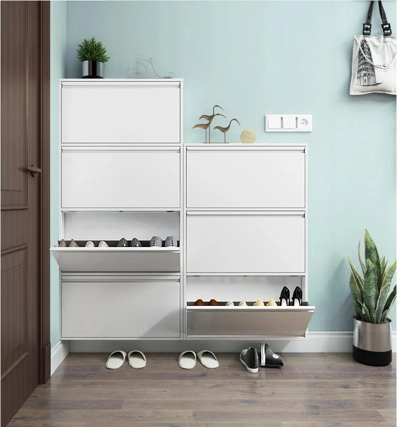 Good Quality 3 Layer /4 Layers Steel Storage Shoes Cabinet for Home Furniture