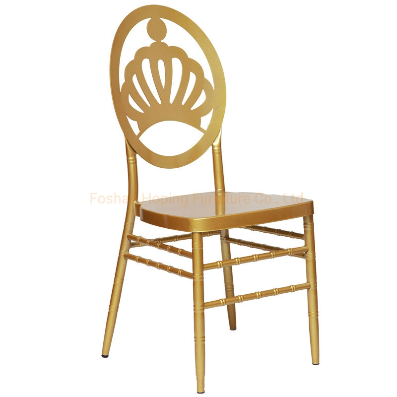 USA British Flower Back Wedding Gold Round Legs Dining Chair Cheap Outdoor Garden Aluminum Iron Metal Bamboo French Bistro Patio Restaurant Stack Chair