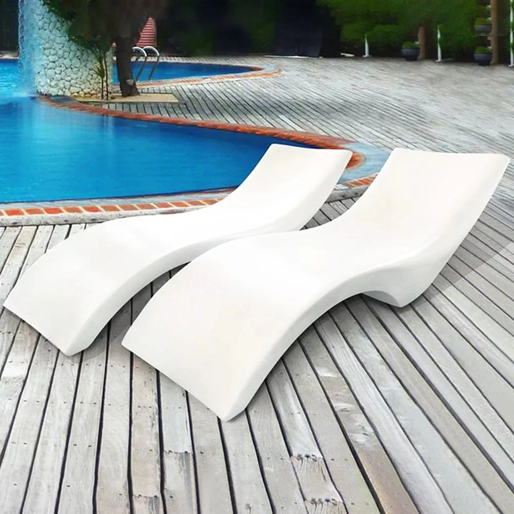 Plastic Patio Wicker Leaf Pool Furniture Wooden Lounger Water Aluminum Sun Outdoor Canopy Sofa Hotel Beach French Chaise Lounge