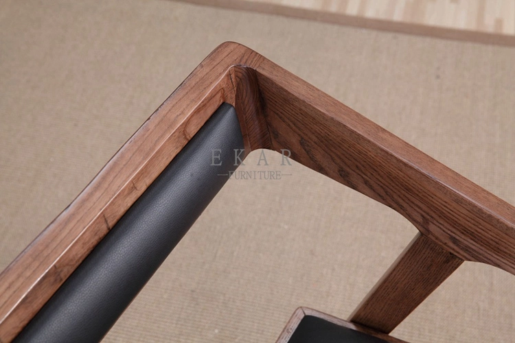 Wholesale Discount Walnut Color Solid Wood Black Nordic Teak Wood Minimalist Dining Room Furniture Dining Chair