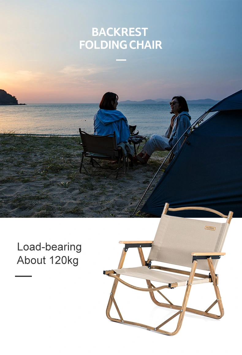 Outdoor Furniture MW02 Wood Grain Aluminum Portable Folding Camping Chair