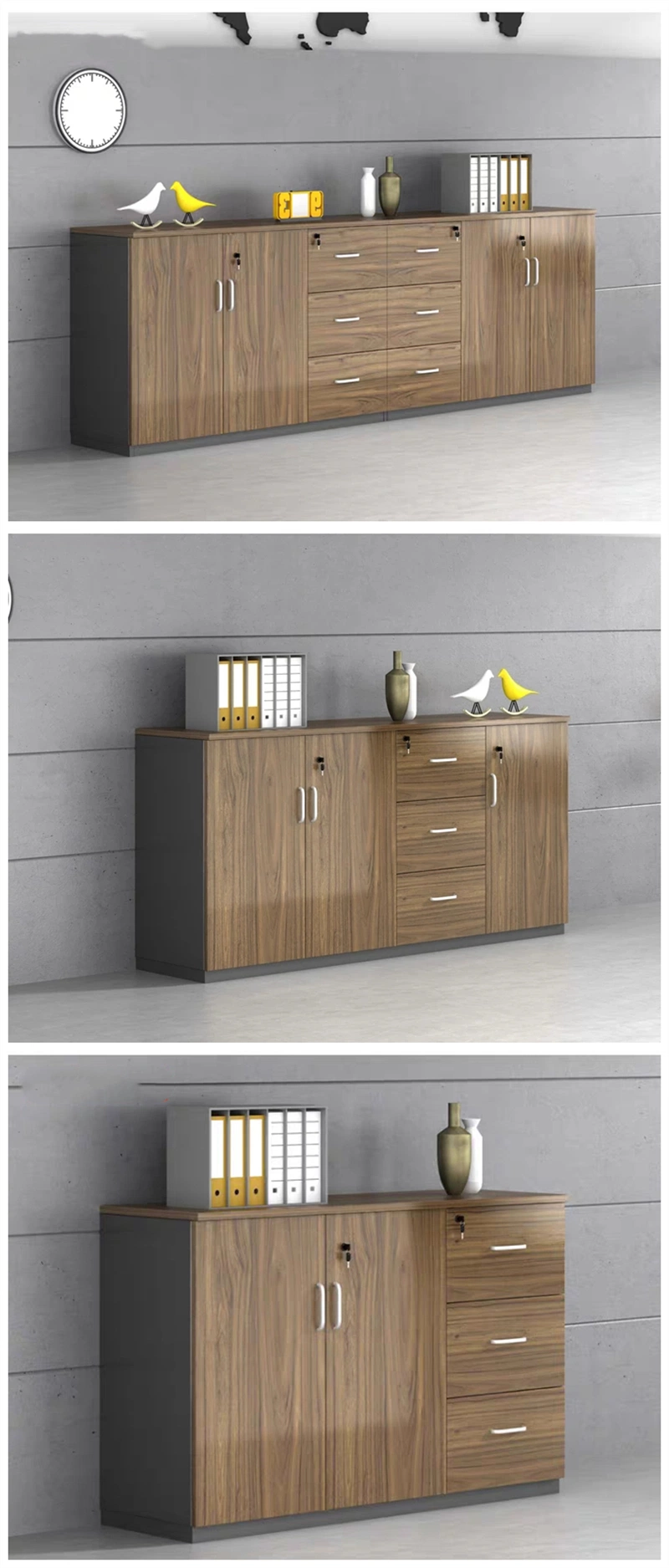 Modern Bedroom Lliving Room Furniture Oak Wood File Cabinet Shoe Storage Cabinets