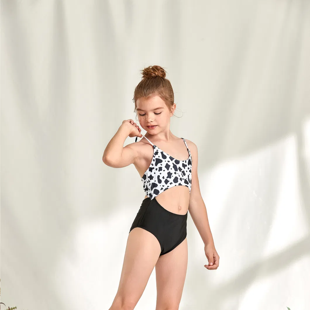 Wholesale Girls&prime; Groovy Beach Sport Bandeau Bikini 2-Piece Print DOT Swimsuit