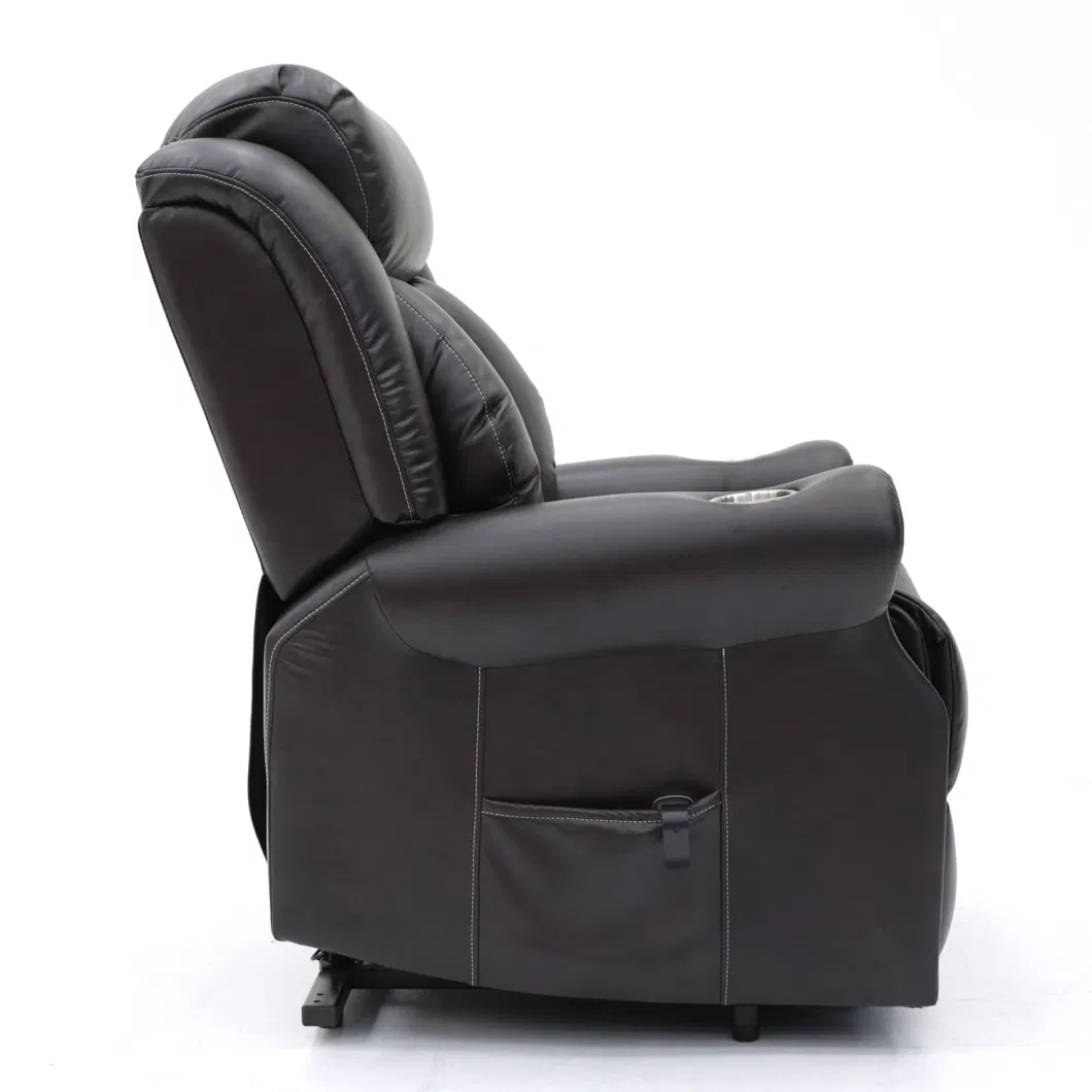 Geeksofa Air Leather Power Medical Lift Recliner Chair with Cup Holder and Massage and Heat for The Elderly