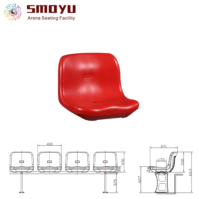 Outdoor UV Resistance Plastic HDPE Air Injection Blow Molded Stadium Seat