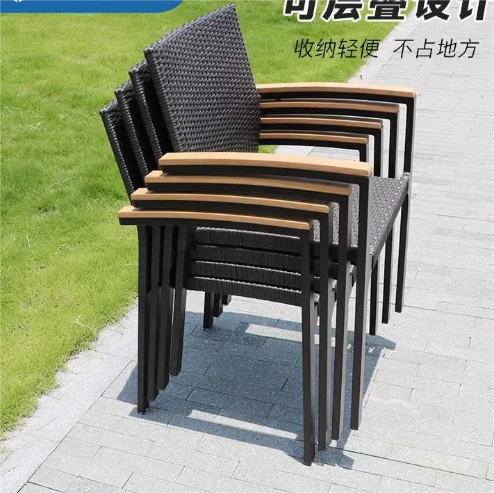 2023 Hot Sale Patio Garden Chair Courtyard Outdoor Waterproof Stackable Chair