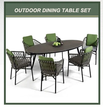 Garden Furniture Chair Outdoor Metal Chair Outside Rope Weave Restaurant Commercial Patio Rope Chair