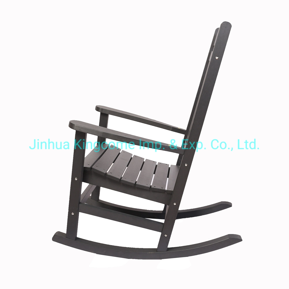 Modern Outdoor Polystyrene Rocking Chair in Black