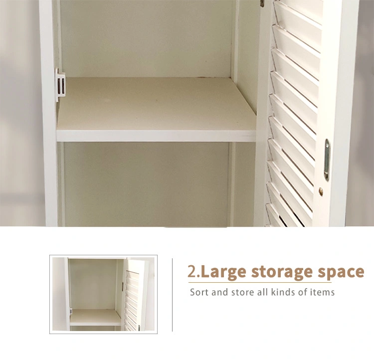 Single Door Shoe Cabinet Small Narrow Shutter Door Breathable Solid Wood Shoe Cabinet