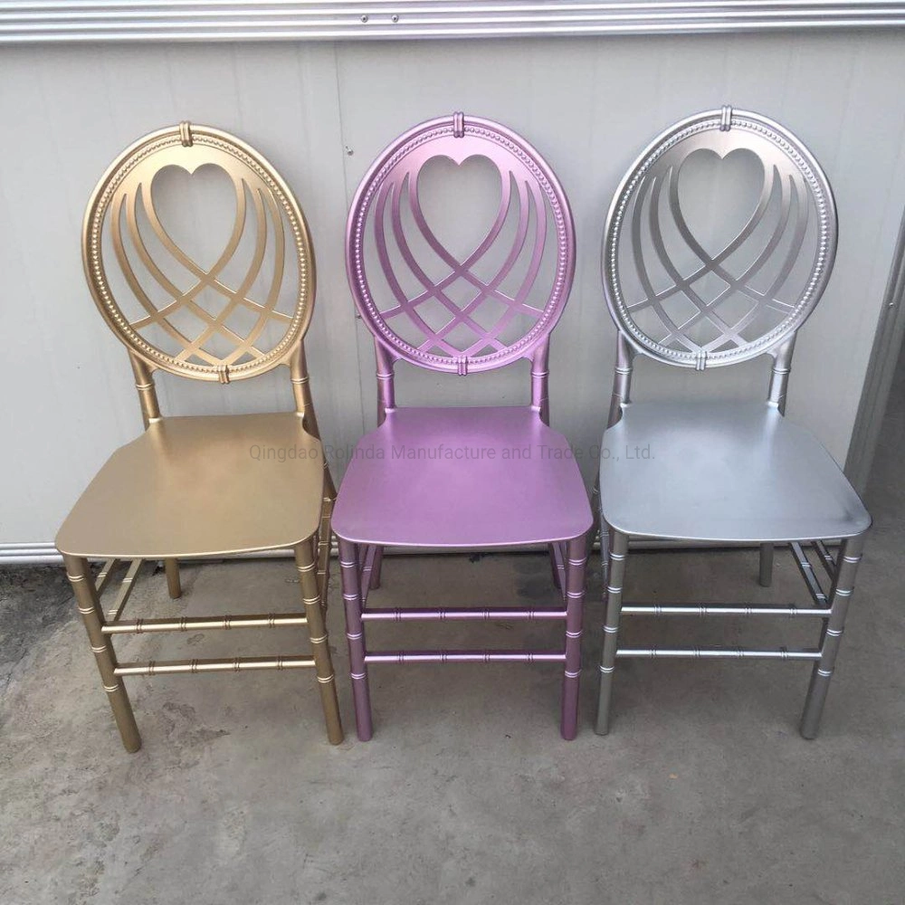 Cheap Dining Furniture Monoblock Heart Shape Chiavari Wedding Chair O Resin Chair for Rental and Sale