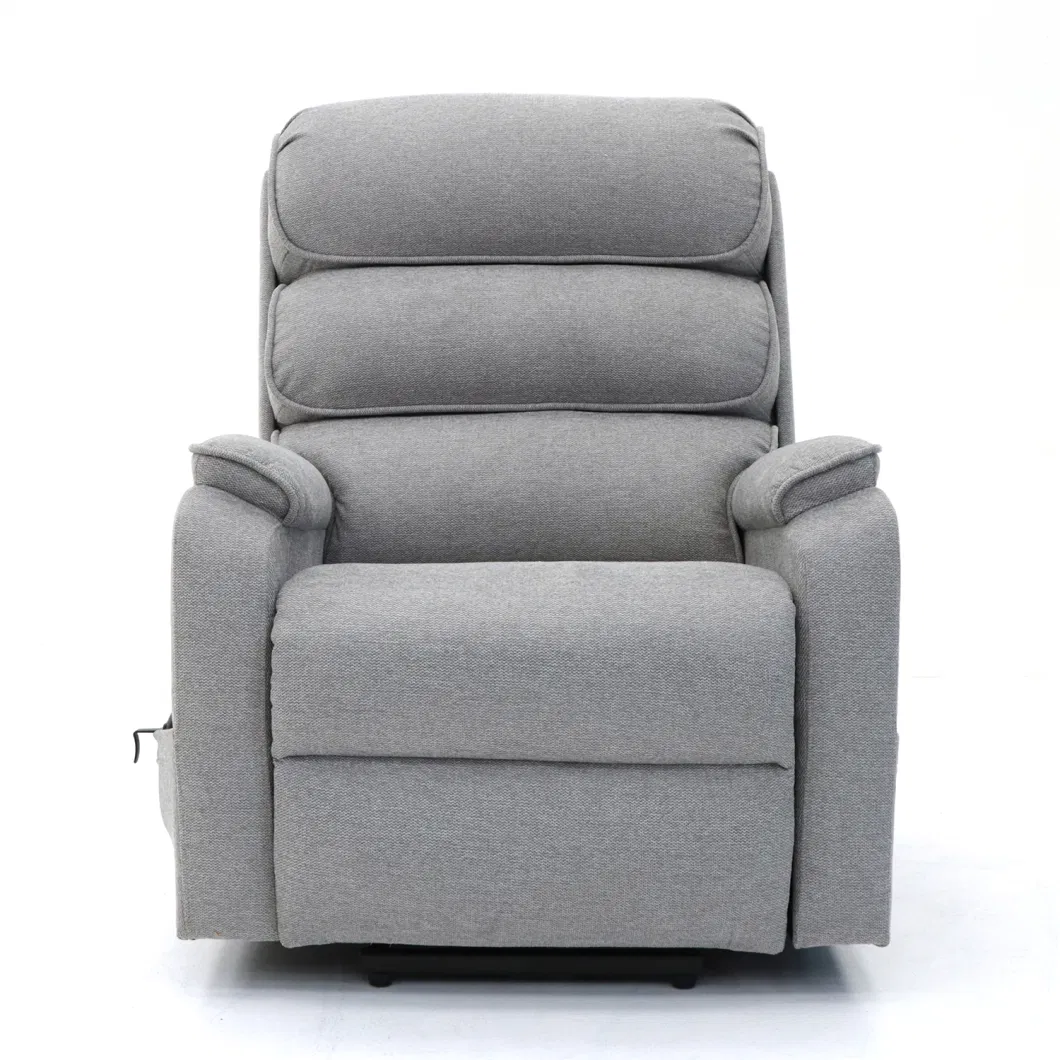 Geeksofa Linen Fabric Dual Motor Power Medical Lift Recliner Chair with Massage and Lying Flat 180 Degrees for The Elderly