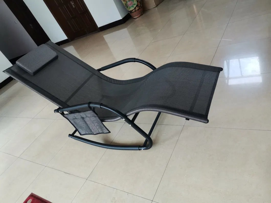 High End Style Sunbed Furniture Hotel Plastic Modern Chaise Lounge with Pocket